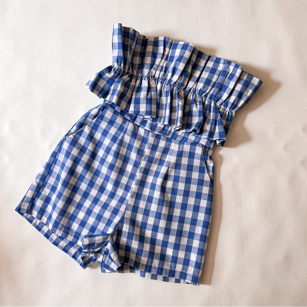 Gingham Ruffle Romper - Picture 4 of 7